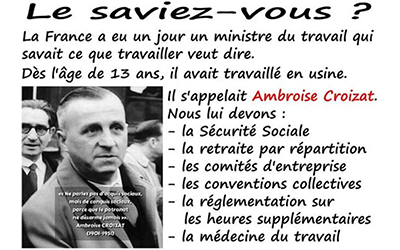 Le 11 février 1951 disparaissait Ambroise Croizat !