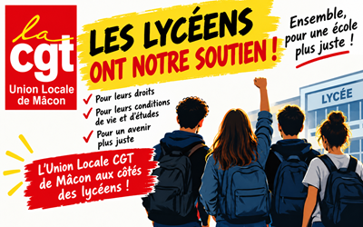 Mobilisations lycéennes : l’Union locale CGT de Mâcon apporte son soutien